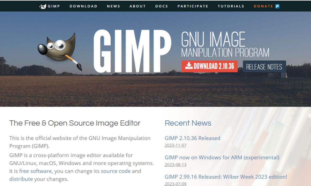 GIMP (GNU Image Manipulation Program) Best Photo Editing App For Windows 10